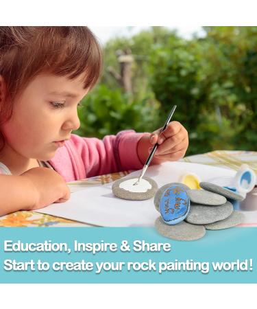 Simetufy 15 Pcs Flat Painting Rocks for Crafts and DIY Projects - Smooth River Rocks for Painting and Kindness Rocks Garden Decoration - Buy Online on GoSupps.com