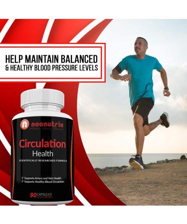 Neonutrix Blood Circulation Health Supplement - L-Arginine, Ginger Root & Hawthorn - 90 Capsules for Vein & Artery Health - Natural Cardiovascular Support - Buy Online on GoSupps.com