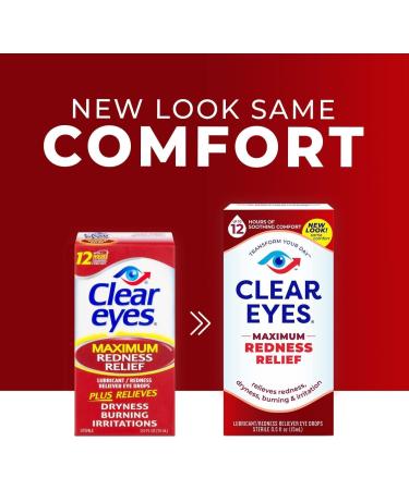 Clear Eyes Maximum Redness Relief Eye Drops - 0.5 Fl oz (Pack of 2) | Fast International Shipping - Buy Online on GoSupps.com