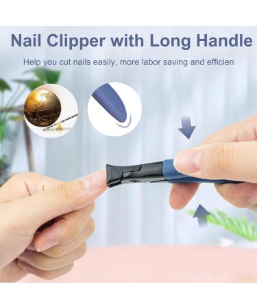 Thick Nail Clippers Set with Metal File - Heavy Duty Toenail Clippers for Men and Women (Blue) - Buy Online on GoSupps.com