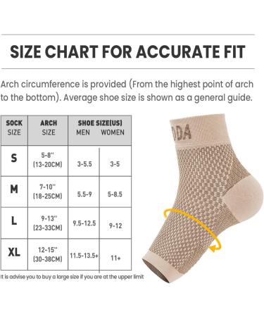 AVIDDA Plantar Fasciitis Support Socks - Compression Foot Sleeves for Pain Relief, Sprained Ankle, and Sports Protection - Size L Beige - Buy Online on GoSupps.com