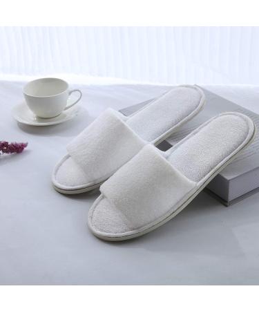 KabinChiu 6 Pairs Disposable Spa Slippers White - Universal Size for Hotel, Home, Nail Salon - Non-Slip Open Toe Design for Women and Men - Buy Online on GoSupps.com