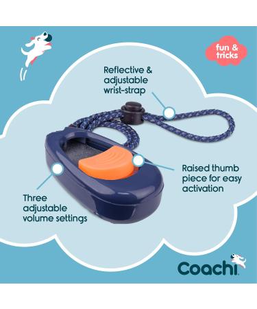 Coachi Multi-Clicker Dog Accessory with Adjustable Volume Control - Navy/Coral - Buy Online on GoSupps.com