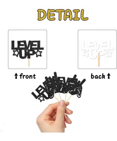 Helewilk 24 Pcs Game Controller Cupcake Toppers Black Glitter Video Game Sign Gaming Theme Birthday Anniversary Holiday Party Dessert Cupcake Picks Kids Boys Men Birthday Party Decoration Supplies - Buy Online on GoSupps.com