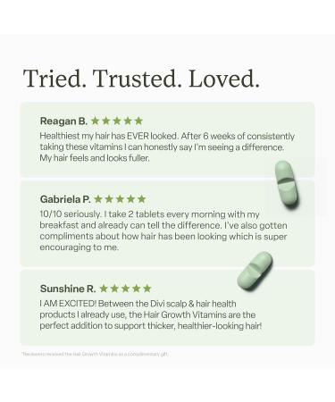 Divi Hair Growth Vitamins for Women and Men - Made with Clean Vegan and Science-Backed Ingredients - Promotes Hair Growth Reduces Shedding Boosts Thickness and Fullness - 30 Day Supply 60 Count 60 Count (1 Month Supply) - Buy Online on GoSupps.com