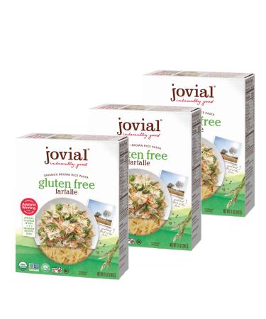 Jovial Foods, Organic Brown Rice (Farfalle Pasta,12 Oz) Pack of 3