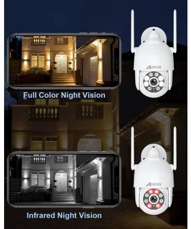 ANRAN 2K Outdoor Security Camera with Spotlight and Siren | 360 View, Color Night Vision, Two-Way Audio | IP66 Waterproof | SD & Cloud Storage | P2 White - Buy Online on GoSupps.com