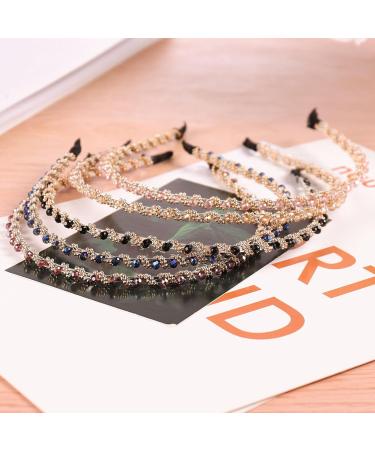 Buy Xiyee 5-Piece Strass Hair Band Set - Crystal Rhinestone & Pearl Hair Accessories | Shiny Slide-Resistant Fashion - Buy Online on GoSupps.com