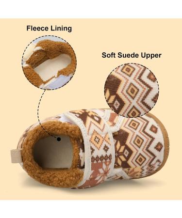 JOINFREE Baby Girl First Walking Shoes | Anti-Slip Plush Baby Boys Slipper Shoes | Cozy Toddlers Shoes 6.5/7 UK | Bohemia Style - Buy Online on GoSupps.com