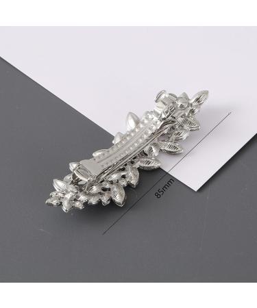 Elegant Rhinestone Crystal Barrette Hair Clip for Women - Perfect Wedding Hair Accessory for Bride - Bridal Party Gift A-6 - Buy Online on GoSupps.com