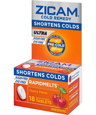 Zicam Cold Remedy Zinc Rapidmelts Cherry Flavor - 18 Count Pack - Fast Relief - Buy Online on GoSupps.com