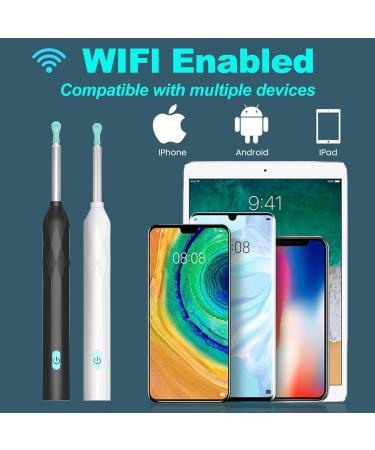 Fenxyo Wireless Ear Wax Removal Kit with Camera - 8MP HD Otoscope, IP67 Waterproof, Wifi Ear Pick/Cleaning Tool for iPhone, iPad & Android - Black - Buy Online on GoSupps.com