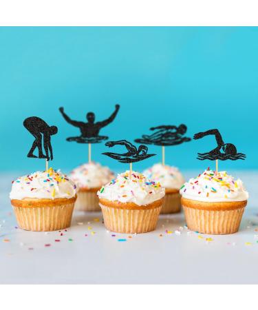 Keaziu 36 Pack Swim Cupcake Toppers Swimming Team Diving Cupcake Picks Swimming Cake Decorations for Summer Beach Pool Party Birthday Baby Shower Supplies - Buy Online on GoSupps.com
