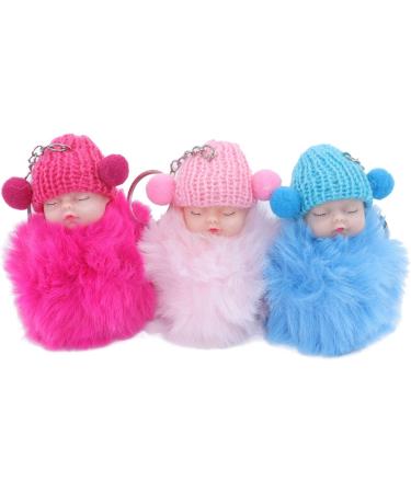 Buy mlida Sleeping Baby Pendant Keychain | Fluffy Fur Doll Luggage Tag | Cute International Shipping - Buy Online on GoSupps.com