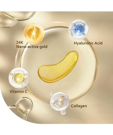 24K Gold Under Eye Patches (30 Pairs) - Collagen Infused Eye Mask for Puffy Eyes, Dark Circles, Wrinkles - Revitalize and Refresh Skin - Taimand - Buy Online on GoSupps.com
