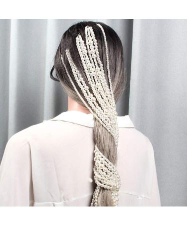 Beaupretty Pearl Hair Extensions Wedding Hair Accessories Wedding Headband Bridal Ribbon Headband Hair Vine - Buy Online on GoSupps.com