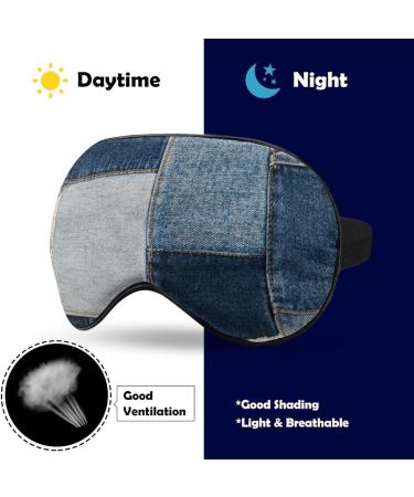 Retro Blue Jeans Sleep Mask | Soft Adjustable Eye Covers | Light-Blocking Blindfold for Men Women & Kids - Buy Online on GoSupps.com