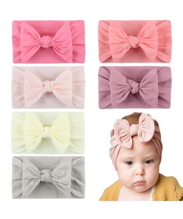 DKDDSSS 6 pieces baby girl nylon headband baby girl baby hair band head band baby girls newborn toddlers hair bands and arches children hair accessories