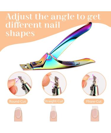 Professional Acrylic False Nail Clippers with Magnets | Nail Tip Cutter & Length Measurement Tool for Salon & Home | Perfect Gift for Nail Art Lovers (Chameleon Color - Buy Online on GoSupps.com