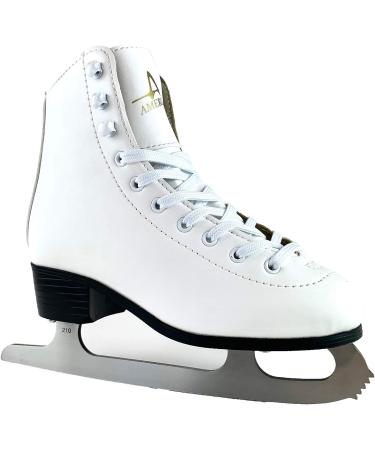 American Athletic Girl's Ice Skates - Size 4, White | Tricot Lined for Comfort - Buy Online on GoSupps.com