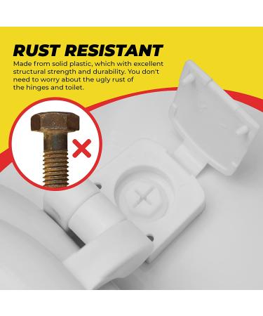 White Plastic Toilet Seat Hinge Replacement with Bolts Screw and Nuts - Buy Online on GoSupps.com