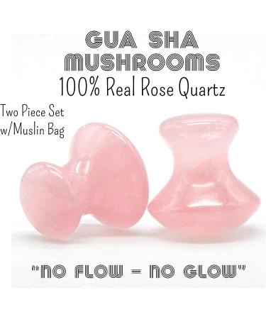 Boho Aromatic Hippie Girl Gua Sha Mushroom Set - Rose Quartz Facial Toning Tools - Buy Online on GoSupps.com