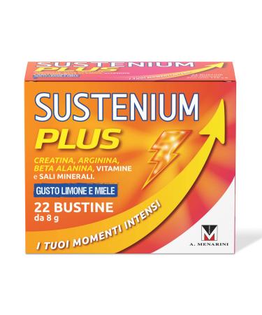Sustenium Sustenium Plus Lemon and Honey Flavor - Energizing complex of amino acids vitamins and minerals. For your physical and mental energy. Pack of 22 sachets