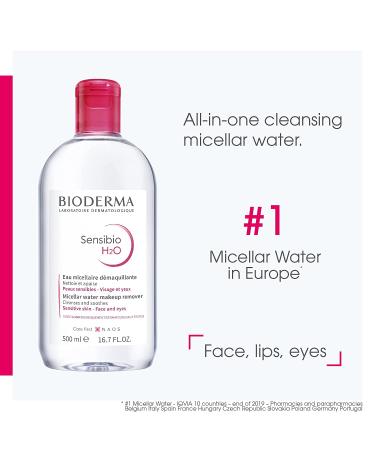 Bioderma Sensibio H2O Micellar Water 16.7 fl oz - Gentle Make-Up Remover - Buy Online on GoSupps.com