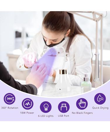 Rose Mini Nail Dryer - Aceshop 18W UV LED Nail Lamp for Gel Polish, Portable and USB Rechargeable, 360 Rotatable Design - Quick Dry Curing Lamp for DIY Manicure at Home or Salon - Buy Online on GoSupps.com