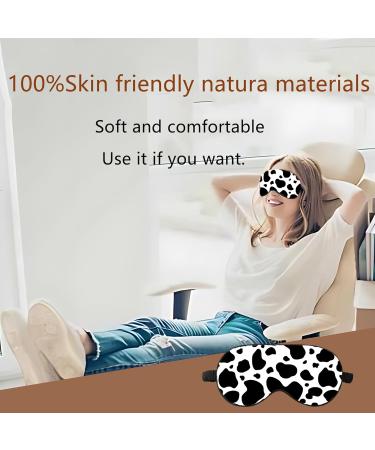 Silk Sleep Mask 2 Pack - Adjustable Eye Covers for Men & Women | Soft Travel Blindfolds with Good Shading Effect (Cow Design - Buy Online on GoSupps.com