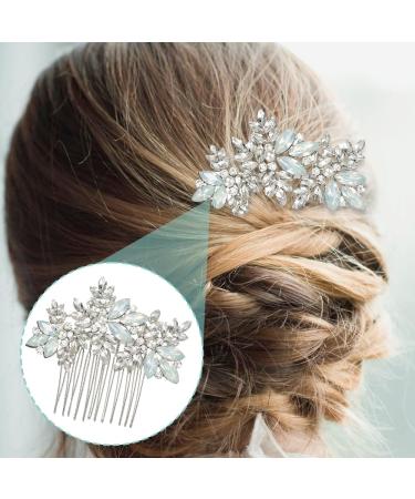 TAIOSNADJ Crystal Bridal Hair Comb Handmade Hair Accessories Wedding Rhinestone Hair Side Comb for Bride Wedding Prom Flower Girl Headpieces - Buy Online on GoSupps.com