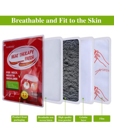 AlAREWO Portable Heat Therapy Patches - Pain Relief for Neck, Shoulder, Back, Abdomen - Non-Medicated Heating Wraps - M/L Heating Pads 6 Pack - Buy Online on GoSupps.com