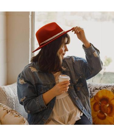 Gossifan Lady Fashion Wide Brim White Felt Fedora Panama Hat with Ring Belt - Trendy Women's Accessory - Buy Online on GoSupps.com