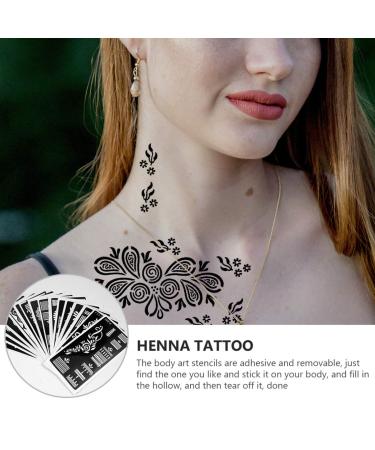 Minkissy Flower Tattoo Stencil Kit - 16 Sheets Temporary Body Art Templates for Women's Home Parties - Buy Online on GoSupps.com