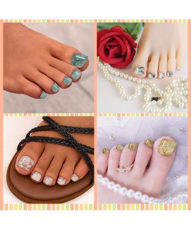 Marbling Print Toenail Polish Strips - 20 Sheets Adhesive Nail Stickers & Manicure Kit - Buy Online on GoSupps.com