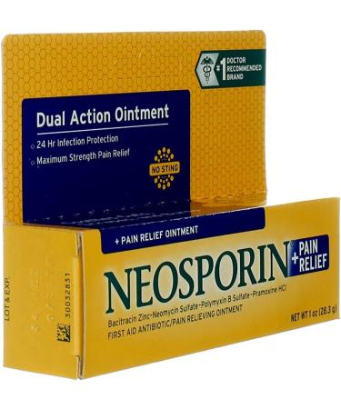 Neosporin Maximum-Strength Pain Relief Ointment 1 oz - Pack of 2 | Antibiotic & Analgesic for 24-Hour Infection Protection - Buy Online on GoSupps.com