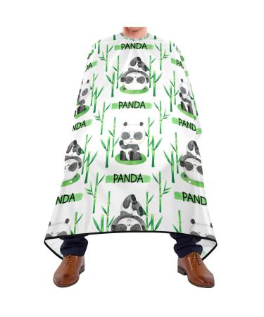 Waterproof Barber Cape -Cute White and Black Panda Bear Cheetah Haircut Bib for Men Unisex Hair Cutting Cape(8rp1a)