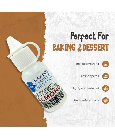 Baking Beauty and Beyond Concentrated Food Flavouring Oil - Dozen of Professional Quality Food Grade Flavouring Oil for Candy Making Baking Cooking Lip Balm and Lip Gloss - Almond (30ml) - Buy Online on GoSupps.com