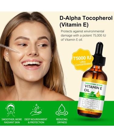 Redshine Pure Vitamin E Oil 75 000 IU Vitamin E Oil for Skin Scars and Face Reduce Scars Fine Lines Moisturize and Radiant Skin for Whole Body 60ml - Buy Online on GoSupps.com