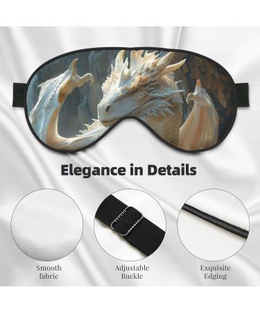 White Onychosaurus Mask for Deep Sleep & Relaxation | Adjustable Soft Blindfold for Travel & Meditation - Buy Online on GoSupps.com