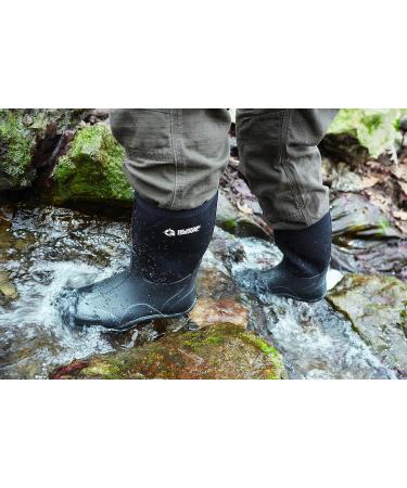 Guide Gear Men's Mid-High Bogger Waterproof Rubber Hunting Boots 5mm Neoprene Top - Size 12, Black - Buy Online on GoSupps.com