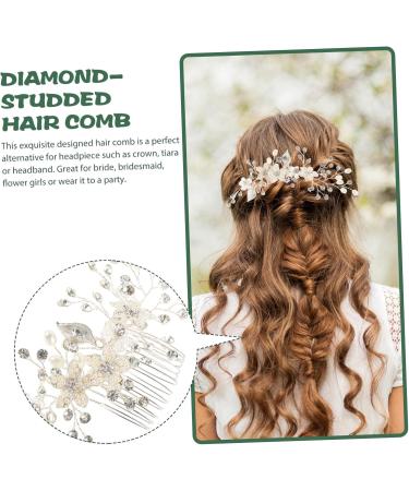 DOITOOL Prom Bridal Hair Clip Bridal Headpiece Pearl Flower Hair Comb Pearl Hair Clip Women Hairpin Rhinestone Barrettes Pearl Hair Barrettes Hair Pin Crystal Alloy Bride White - Buy Online on GoSupps.com