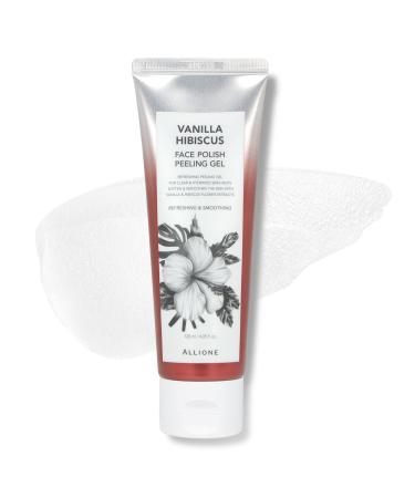 Face Polish Peeling Gel Vanilla Hibiscus 120ml | Gentle Exfoliating Korean Face Exfoliator for All Skin Types Sebum&Pore Care Face Scrub Dead Skin Remover for Elasticity & Smoothing