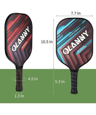 OLANNY Graphite Pickleball Paddles 4 Pack - Premium Rackets Fiber Face & Polymer Core Set with Balls, Grips, and Bag - Buy Online on GoSupps.com