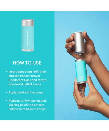 Peach Not Plastic Deodorant Stick Refill | Aluminum Free | 48 Hour Protection | Coconut Jasmine Scent | Vegan Cruelty Free | 1.78 oz - Buy Online on GoSupps.com