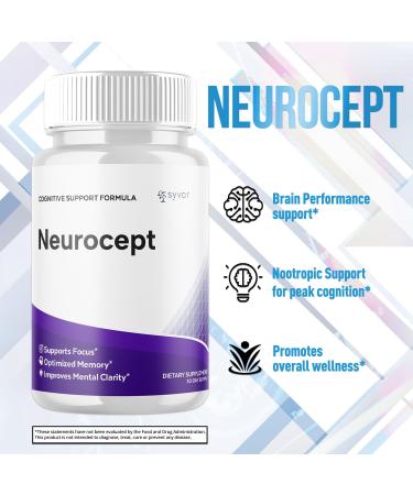 (3 Pack) Neurocept Capsules Official Neurocept Brain Supplement Pills with All Natural Ingredients Advanced Formula Support Pills with Max Strength Premium Vitamins for Women & Men (180 Capsules) - Buy Online on GoSupps.com