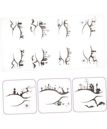 BIUDECO 4 Pairs Halloween Temporary Eyeliner Stickers Black Stickers Temporary Eye Makeup Decals - Buy Online on GoSupps.com