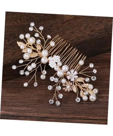 FRCOLOR Hair Jewelry for Women Hair Accessories for Women Wedding Hair Accessories Handmade Hair Combs Golden Hair Comb Tiara Rhinestone Comb Pearl Hair Comb Crystal Headgear Bride - Buy Online on GoSupps.com