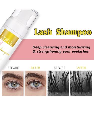 WOZUTUNT 100ml Eyelash Extension Cleanser & Lash Mousse - Professional Grade Makeup Remover for Natural & Extension Lashes - Includes Cotton Puff - 3.38Oz - Buy Online on GoSupps.com