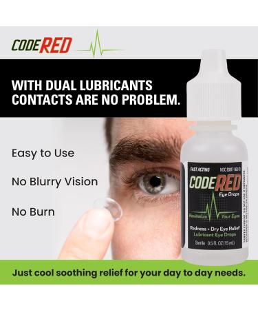 Code Red Eye Drops - Soothing Redness Relief & Cool Dry Eye Relief for Revitalizing Red Eyes - Lubricating Dry Eye Drops - Buy Online on GoSupps.com